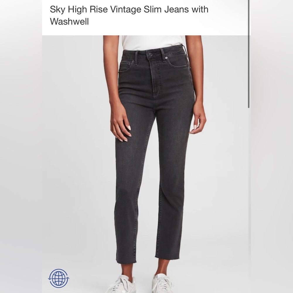Gap Sky High Rise Vintage Slim Jeans with Washwell size 27 Absolute Black